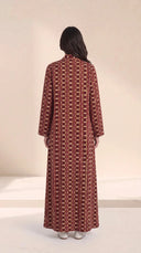 The Mahmooda Geometric Print Open-Front Abaya - TAL by The Abaya Lab