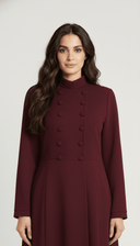 The Mahra Mandarin Neck Structured Button Abaya - TAL by The Abaya Lab