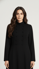 The Mahra Mandarin Neck Structured Button Abaya - TAL by The Abaya Lab