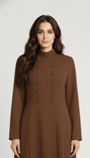 The Mahra Mandarin Neck Structured Button Abaya - TAL by The Abaya Lab