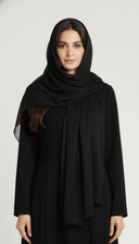 The Mahra Mandarin Neck Structured Button Abaya - TAL by The Abaya Lab