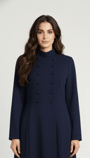 The Mahra Mandarin Neck Structured Button Abaya - TAL by The Abaya Lab