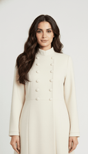 The Mahra Mandarin Neck Structured Button Abaya - TAL by The Abaya Lab