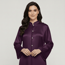 The Mahra Satin Mandarin Neck Abaya - TAL by The Abaya Lab