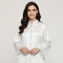 The Mahra Satin Mandarin Neck Abaya - TAL by The Abaya Lab