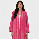 The Mahra Striped Linen Blend Abaya - TAL by The Abaya Lab