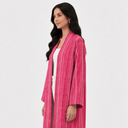 The Mahra Striped Linen Blend Abaya - TAL by The Abaya Lab