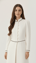 The Mahveen Tailored Contrast Piping Abaya - TAL by The Abaya Lab