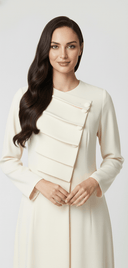 The Mais Asymmetric Gathered Panel Abaya - TAL by The Abaya Lab