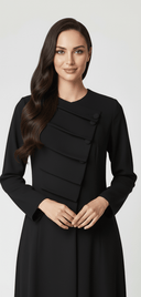 The Mais Asymmetric Gathered Panel Abaya - TAL by The Abaya Lab