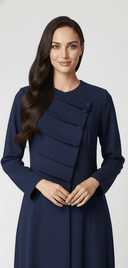 The Mais Asymmetric Gathered Panel Abaya - TAL by The Abaya Lab