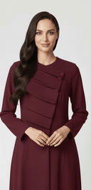 The Mais Asymmetric Gathered Panel Abaya - TAL by The Abaya Lab