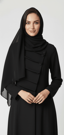 The Mais Asymmetric Gathered Panel Abaya - TAL by The Abaya Lab