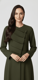 The Mais Asymmetric Gathered Panel Abaya - TAL by The Abaya Lab