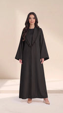 The Maisoora Pleated Lapel Abaya with Wide Sleeves - TAL by The Abaya Lab