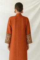 The Maitha Burnt Orange Sleeve Detail Abaya - TAL by The Abaya Lab