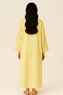 The Maitha Butter Cream Luxe Satin Abaya - TAL by The Abaya Lab