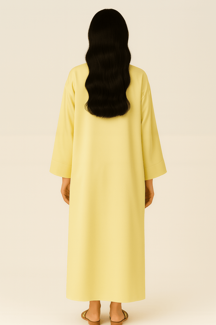 The Maitha Butter Cream Luxe Satin Abaya - TAL by The Abaya Lab