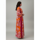 The Maitha Orange & Pink Tropical Abaya - TAL by The Abaya Lab