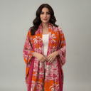 The Maitha Orange & Pink Tropical Abaya - TAL by The Abaya Lab