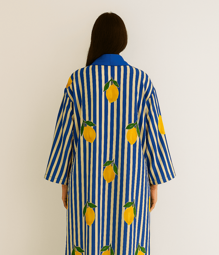 The Maitha Royal Blue Lemon Abaya - TAL by The Abaya Lab