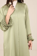 The Maitha Sage Ruffled - Sleeve Abaya - TAL by The Abaya Lab