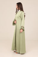 The Maitha Sage Ruffled - Sleeve Abaya - TAL by The Abaya Lab
