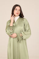 The Maitha Sage Ruffled - Sleeve Abaya - TAL by The Abaya Lab