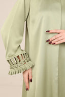 The Maitha Sage Ruffled - Sleeve Abaya - TAL by The Abaya Lab