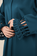 The Maitha Sage Ruffled - Sleeve Abaya - TAL by The Abaya Lab