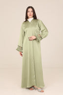 The Maitha Sage Ruffled - Sleeve Abaya - TAL by The Abaya Lab