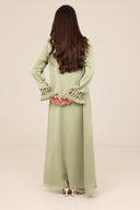 The Maitha Sage Ruffled - Sleeve Abaya - TAL by The Abaya Lab