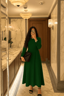 The Malak Classic Dress – Emerald Edition - The Abaya Lab