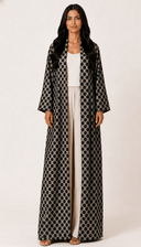 The Malak Crochet Dot Lining Abaya - TAL by The Abaya Lab