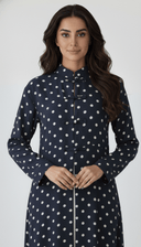 The Malak Polka Charm Mandarin Abaya - TAL by The Abaya Lab