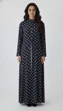 The Malak Polka Charm Mandarin Abaya - TAL by The Abaya Lab