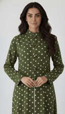 The Malak Polka Charm Mandarin Abaya - TAL by The Abaya Lab