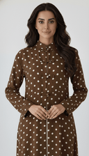 The Malak Polka Charm Mandarin Abaya - TAL by The Abaya Lab