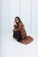 The Manal Botanical Printed Velvet Abaya - TAL by The Abaya Lab