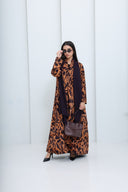 The Manal Botanical Printed Velvet Abaya - TAL by The Abaya Lab