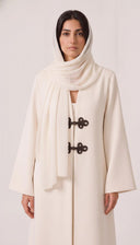 The Manal Contrast Frog Closure Abaya - TAL by The Abaya Lab