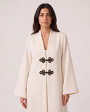 The Manal Contrast Frog Closure Abaya - TAL by The Abaya Lab