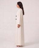 The Manal Contrast Frog Closure Abaya - TAL by The Abaya Lab