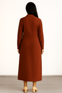 The Manal Terracotta Side - Tie Shirt Dress - TAL by The Abaya Lab