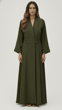 The Manar Minimal V - Neck Elegant Abaya - TAL by The Abaya Lab