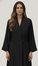 The Manar Minimal V - Neck Elegant Abaya - TAL by The Abaya Lab