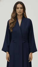 The Manar Minimal V - Neck Elegant Abaya - TAL by The Abaya Lab