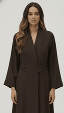 The Manar Minimal V - Neck Elegant Abaya - TAL by The Abaya Lab