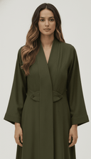 The Manar Minimal V - Neck Elegant Abaya - TAL by The Abaya Lab
