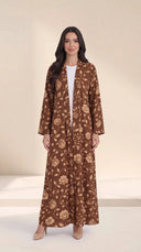 The Mariha Botanical Floral Open-Front Abaya - TAL by The Abaya Lab